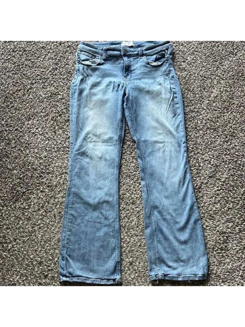 BKE Payton Women's Blue Jeans Sx 30x31.5 Distressed Low Rise Flare Denim Y2K